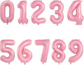 2 Set 20 Pcs Number Balloons 16 Inch Pink 0-9 Number Mylar Foil Balloons Pink by Unknown