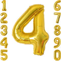Gold Number 4 Balloon 40 Inch, Foil Decor by Unknown