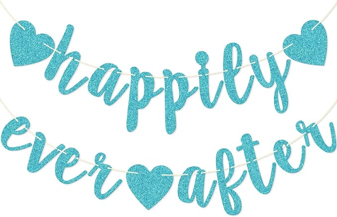 Happily Ever After Glitter Bunting Banner, Engagement, Bridal Shower, Wedding by FOZEE
