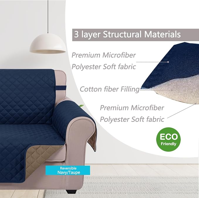 U-NICE HOME Large Sofa Cover Reversible Couch Cover - Image 4