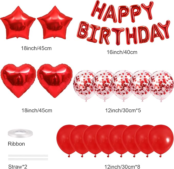 CANREVEL Happy Birthday Banner Decoration + 30pcs Star Balloons, - Image 2