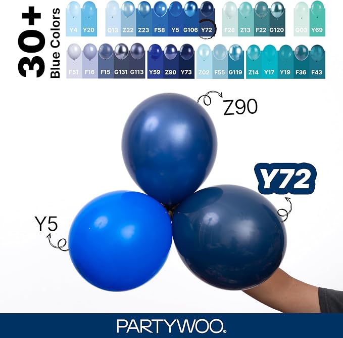 PartyWoo Navy Blue Balloons 140pcs Dark Blue Color 18 12 10 5 Inch | 18 12 10 5 - Image 4