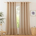 NICETOWN Linen Flax Semi Sheer Curtains 94" Length, Grommet Window Treatments by NICETOWN