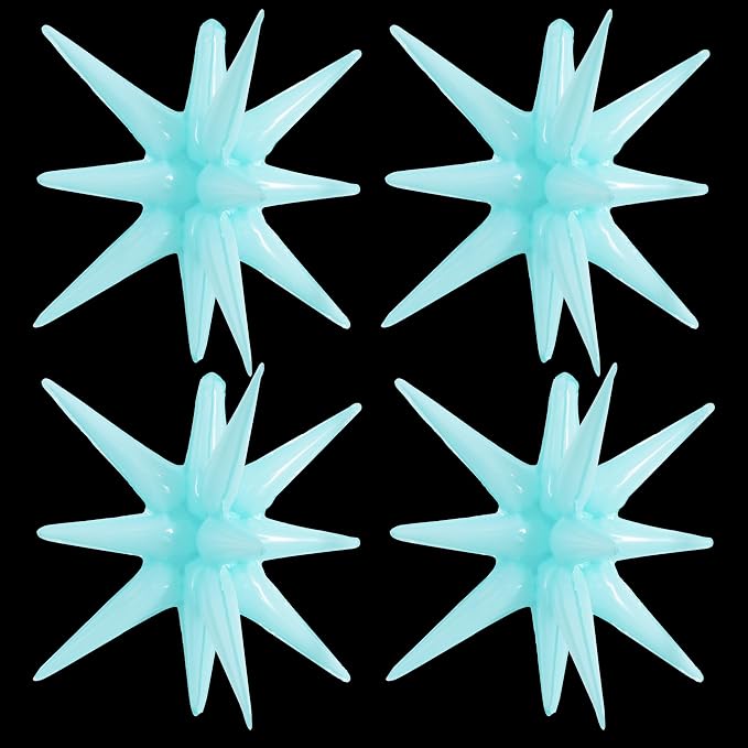 TONIFUL 4 Pcs Star Balloons Pastel Blue Foil Explosion Party Decoration | 22 by TONIFUL