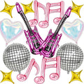 Music Party Decorations, Iridescent Disco Ball Guitar Four-Point Star Foil by Unknown