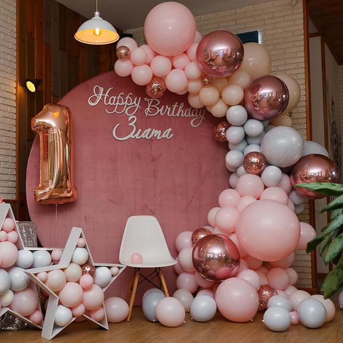RUBFAC Gray Balloons Matte Gray Balloon Different Sizes 129pcs | Latex Balloon - Image 4
