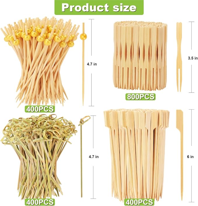 2000PCS Cocktail Picks Kit, 4 Styles Fancy Toothpicks - Image 2