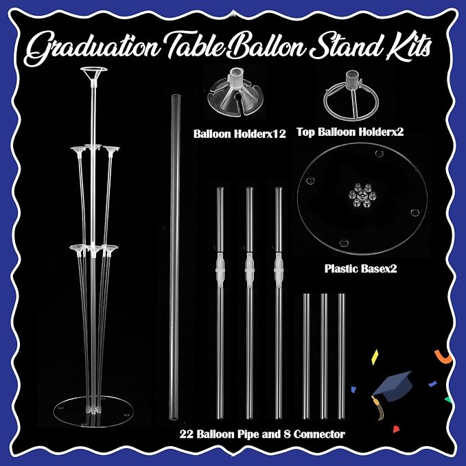 Jenaai Blue and Silver 27 Pcs 2026 Graduation Balloon Centerpiece - Image 5