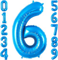 Blue 6 Balloon Number, 40 Inch Number 6 Balloon Big Blue 6 Foil Mylar Helium by BBPOOL