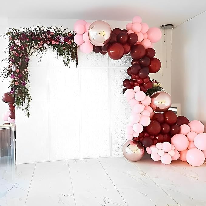 Voircoloria 90pcs Burgundy Balloons Garland Arch Kit, 18 12 10 5 Inch | - Image 6
