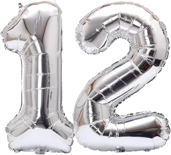Number 12 Balloon Foil Mylar Balloons by YPSelected