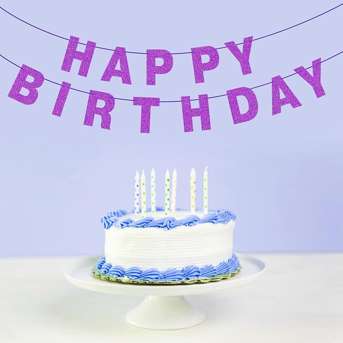 131 PCS Custom Banner 5" DIY Party Letter Banners Personalized Decor | Purple - Image 7