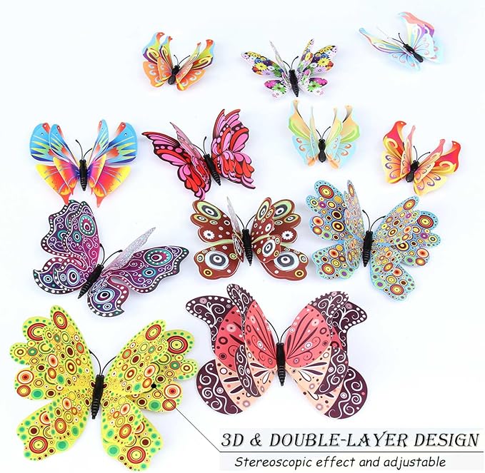 OPSEAM 3D Butterfly Wall Decor Butterfly Decorations Stickers - Image 4
