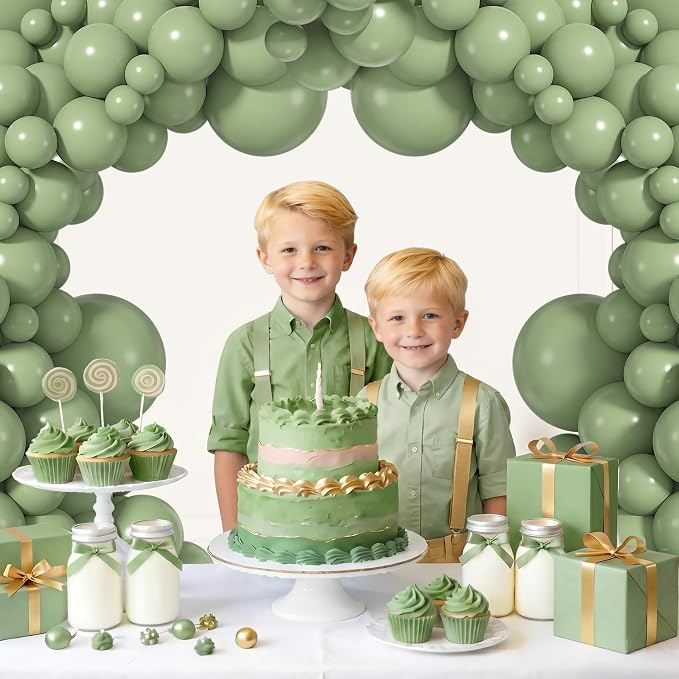 164Pcs Sage Green Balloons Garland Arch Kit Different Sizes | 18 12 10 5 inch - Image 3