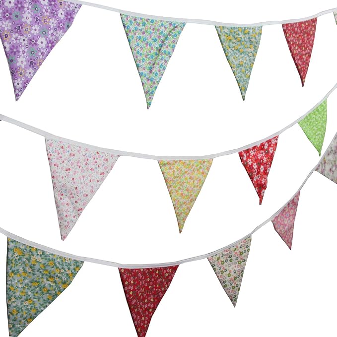 10M/32Ft Triangle Bunting Banner, Baby Shower, Outdoor and Home Decorations - Image 2