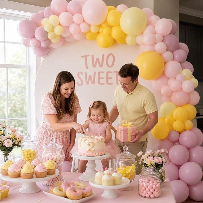 Pink Yellow Balloon, Pastel Light Dusty Pink Yellow Balloon - Image 6