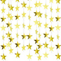 BEISHIDA Gold Glitter Star Garland Decor Twinkle Star Banner Backdrop by Beishida