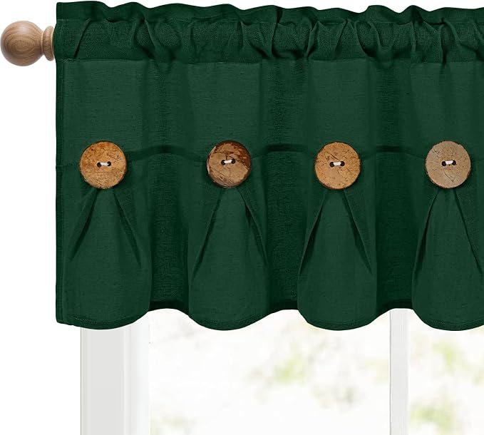 Farmhouse Valance Curtains, Boho Cotton Linen Kitchen Valance, Rod Pocket - Image 8