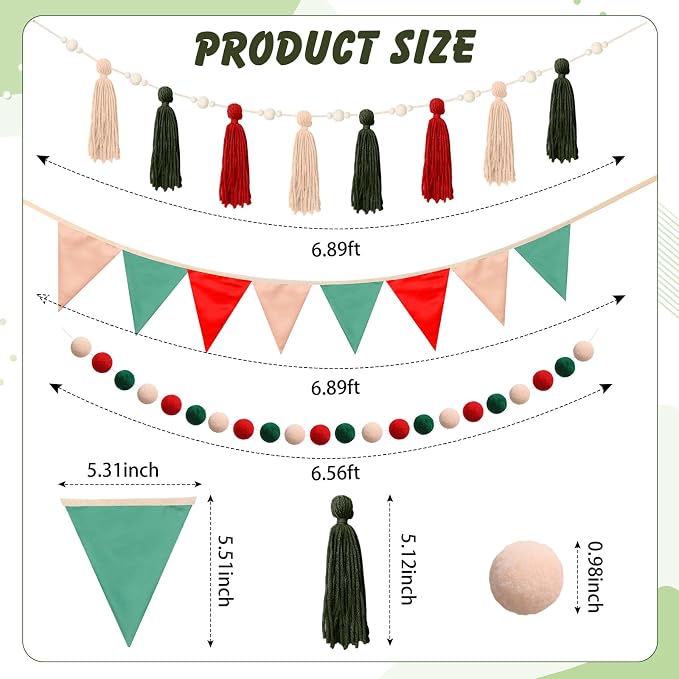 Hahafelt 4 Pcs Baby Shower Party Decoration Kit Pennant Bunting Banner Tassel - Image 2