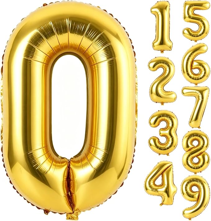 40 Inch Gold Number 0 Foil Balloon by Unknown