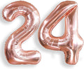 AULE 40 Inch Rose Gold 24 Balloon Number Foil 0-9 Birthday Big Numbers | by AULE