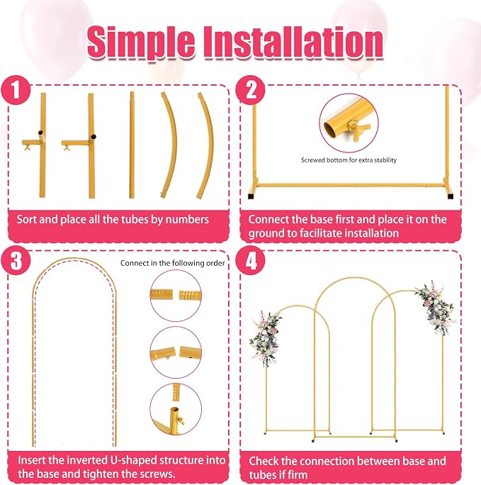 7.2FT Arch Backdrop Stand, Wedding Arch Backdrop Stand, Balloon Arch Stand | - Image 5