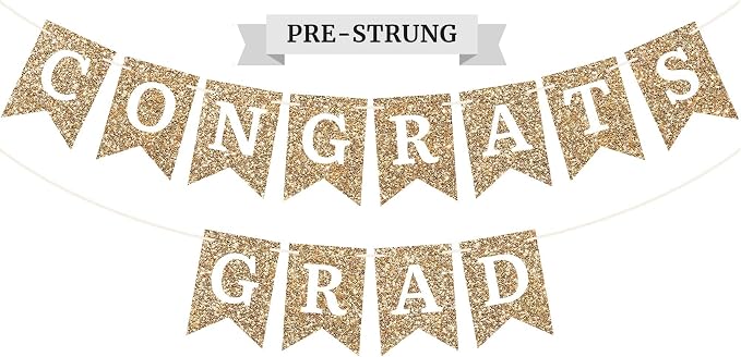 Pre-Strung Congrats Grad Banner by PerfectOccasion