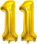 Gold 11 Number Balloons, 40 Inch Giant Number 11 Balloons Foil Mylar Helium by Lovoir