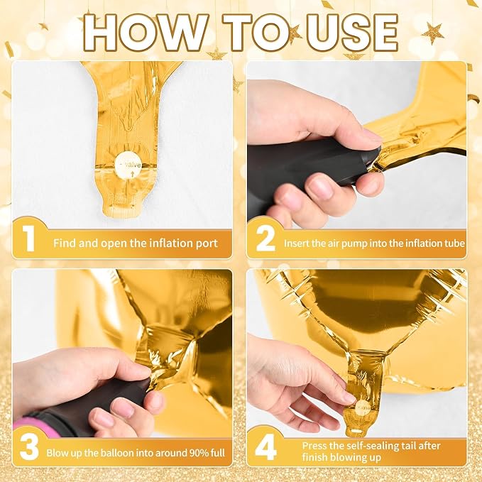 10Pcs Gold Round Foil Balloons, Metallic Gold Foil Baloon - Image 5