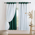 PONY DANCE Bedroom Curtains Blackout, 52 x 63 in, Hunter Green, 2 Panels | by PONYDANCE