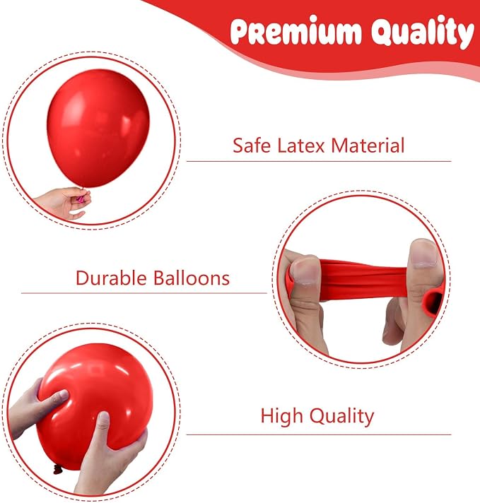 Red Blue White Balloons, 12 Inch Star Printed Red White and Blue - Image 3