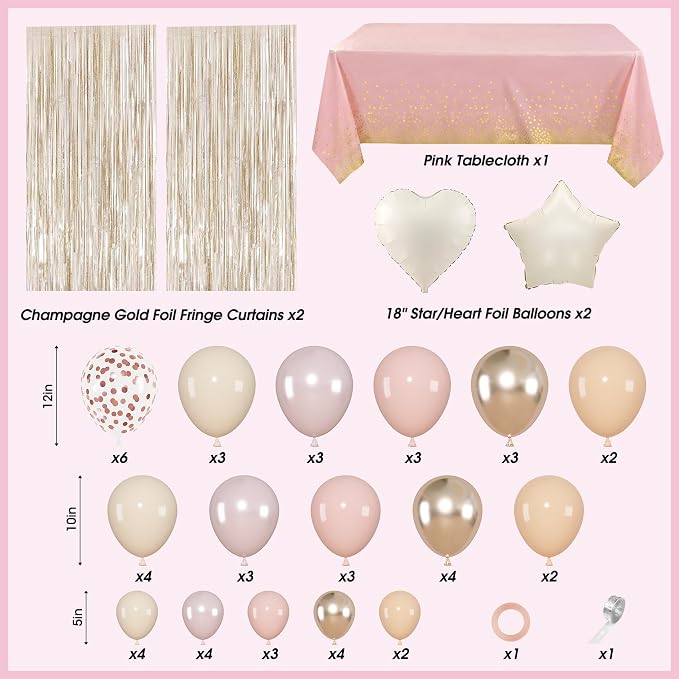 Amandir Boho Dusty Pink Birthday Decorations - Image 2