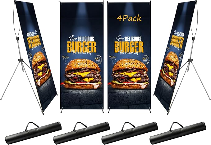 YOSE X Frame Banner Stand Fits Any Banner Adjustable Size 23"X63" to 32"X78" by Unknown