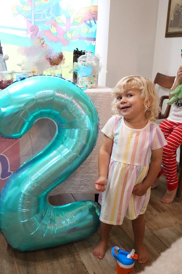 Number Balloons 8 Balloon 40 inch Teal Blue - Image 4