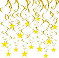 BEISHIDA Gold Star Hanging Swirl Decorations, Hanging Gold Party Supplies by Beishida