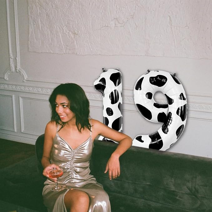 Cow Print Number 9 Balloon 40 Inch, Reusable Foil Mylar Decor - Image 2