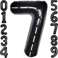 Race Car 40 Inch Black 7 Big Large Helium Balloon Number 0-9 | Track Giant by SULALABOO