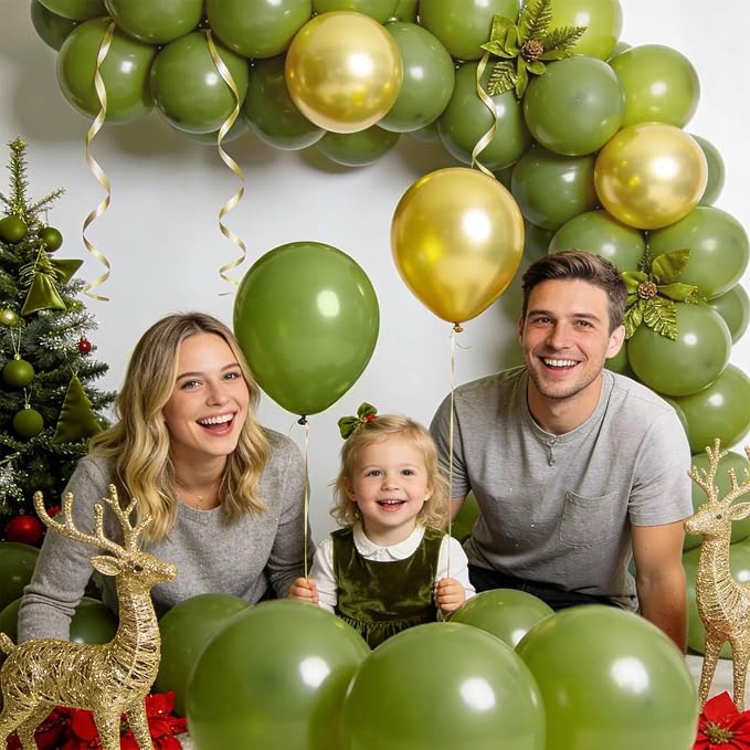 110pcs Olive Green Balloon 12 Inch, Olive Green Latex Balloons - Image 6
