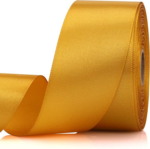 1-1/2 Inch 30 Yards Gold Solid Satin Ribbon by Unknown
