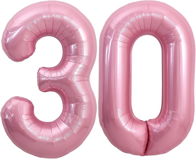 TONIFUL 40 Inch Pink Number 30 Balloon Large Foil 30th Birthday Decorations | by TONIFUL