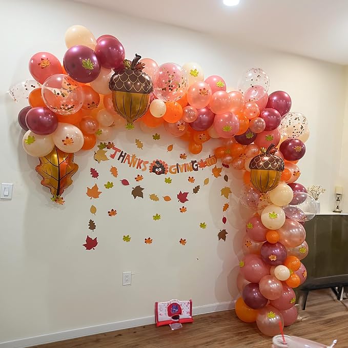 Fall Balloon Arch Kit, Autumn Birthday Party Decor Terracotta Orange Dusty Pink - Image 3
