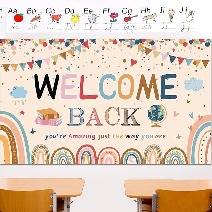 Tatuo Welcome Back to School Banner First Day of School Backdrop Banner Large by Tatuo