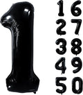 40 inch Black 1 Number Balloon Giant Foil Helium Balloons Black Large Digital by Yeodong