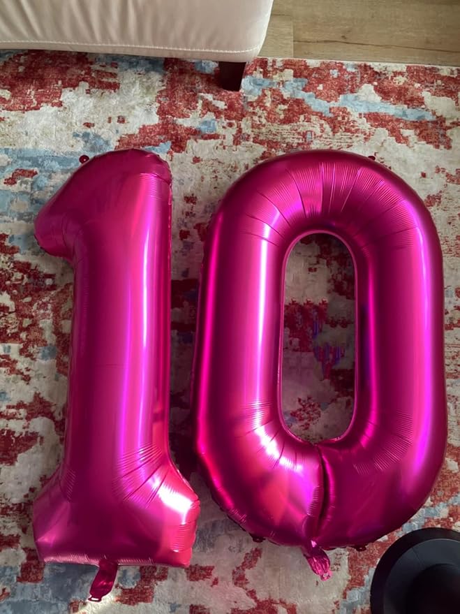 Number 0 Balloon Birthday Decorations, 40In Rose Purple Balloons - Image 4