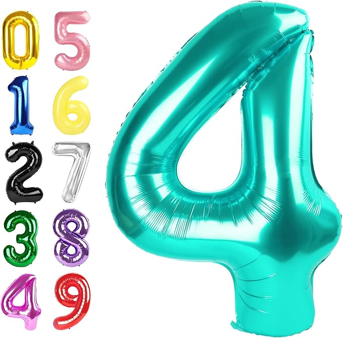 Happy Birthday Balloon 40 Inch Blue-Green 3 Balloon by Argthjy