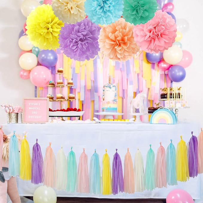 Pastel Rainbow Party-Decorations Tassel Garland - Image 5