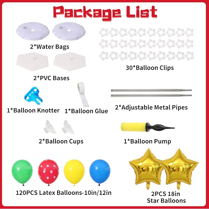 Adventure Game Balloon Column Stand Kit Set of 2, Video Game Party Decorations - Image 3
