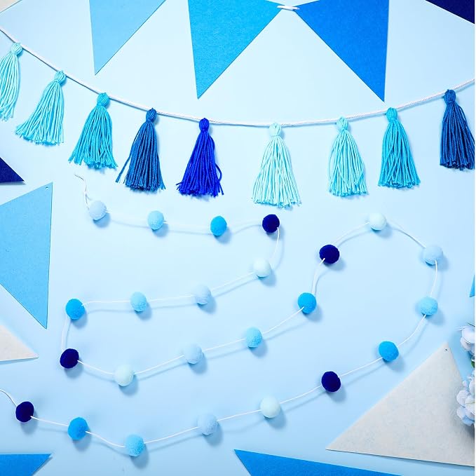 Irenare 9.8 ft Pom Pom Garland for Classroom Felt Rainbow Garland Back to - Image 2