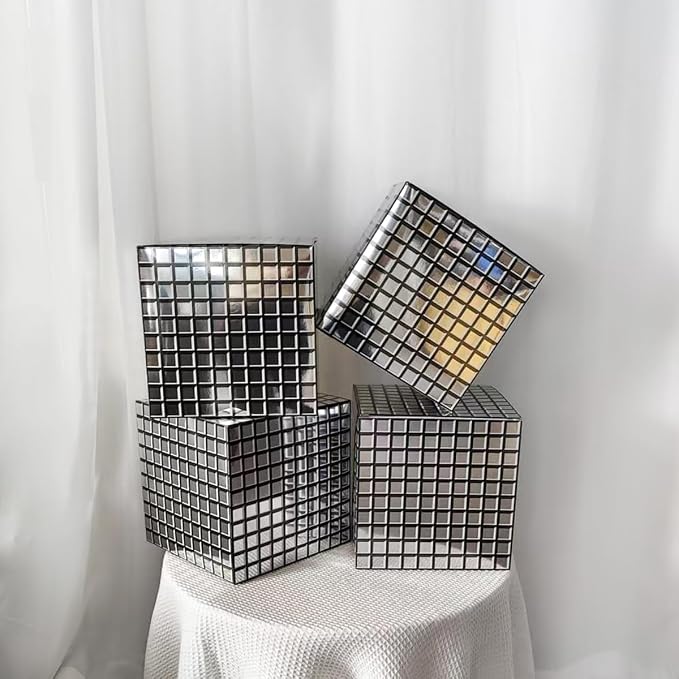 Balloon Boxes，4 Pcs Disco Style Cube Paper Boxes - Image 7