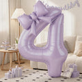 Light Purple 4 Balloons with Bow Balloons, 40 Inch Giant Self Inflating by KYGNE